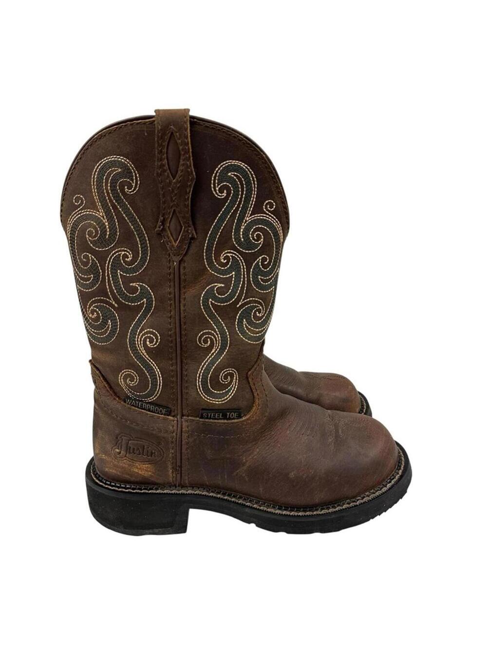 Justin Women's Original Work Boots Tasha Brown Size 6